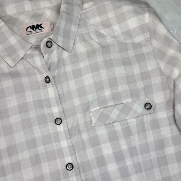 Mountain Khakis White/Tan Plaid Button Down Shirt - women's Large - Picture 6 of 8